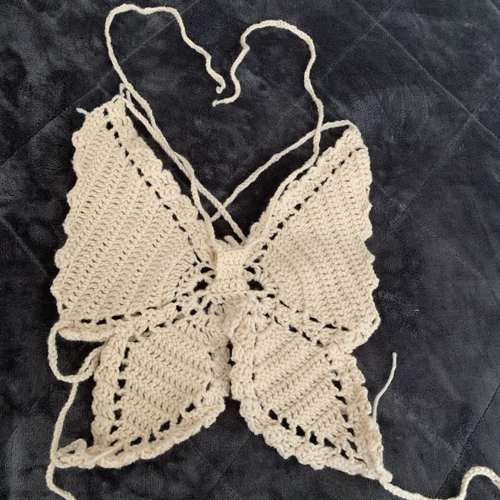 Hand Made Crochet Butterfly Top